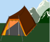 Big Tent With Three Sticks Clip Art