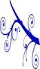Blue Branch Swirl Clip Art