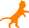 Orange Cat Dancing Sillohette Clip Art