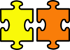 Puzzle Pieces Yellow And Orange Clip Art