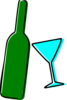 Wine Bottle And Martini Glass Clip Art