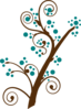 Teal And Brown Tree Branch Clip Art
