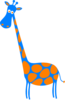 Giraffe Blue With Orange Spots Clip Art