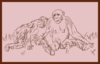 Resting Chimpanzee Clip Art