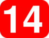 Number 14 Red Background Clip Art