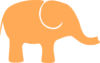 One Orange Elephant Clip Art