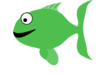 Light Green Happy Fish Clip Art
