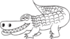 White Alligator Outline Clip Art