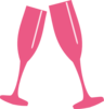 Champagne Glass Lite Pink Clip Art