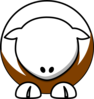 Sheep - White On Brown No Eyeballs  Clip Art