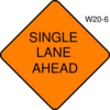 Single Lane Ahead Clip Art