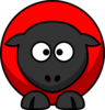 Sheep - Red On Red On Black Cross Eyed Clip Art