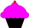 Cupcake Pink And Black Image Clip Art