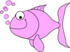 Pink Fish Bubbles Clip Art