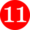 Red, Rounded,with Number 11 Clip Art