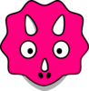 Pink Tri Ceratops Head Clip Art