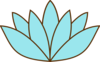 Teal Lotus Flower Clip Art