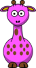 Pink Giraffe With 12 Dots-fixed Nose Clip Art