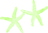 2 Lime Green Starfish Clip Art