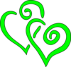Big  Lime Green Hearts Clip Art