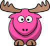 Pink Moose Cartoon Clip Art