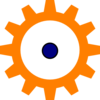 Orange Cog Wheel Clip Art