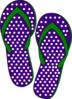 Purple And Green Flip Flops Clip Art