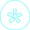 Sand Dollar Teal Clip Art