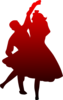 Dancing Couple Red To Black Clip Art