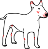 Dog With Red Dots Marked As Mites Clip Art