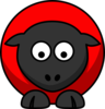 Sheep - Red On Red On Black Eyes Down  Clip Art
