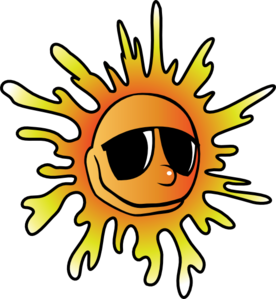 happy sun with sunglasses