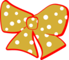 Red Gold Cheer Bow Clip Art