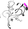 Birds On A Branch Gray - Pink Clip Art