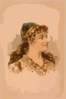 [head-and-shoulders Image Of Blond Woman, Facing Right, Wearing Gypsy Like Clothing] Clip Art
