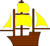Yellow Pirate Ship Clip Art