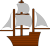 Gray Pirate Ship Clip Art