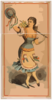 [dancing Chorus Girl With Cane And Blue Hat] Clip Art