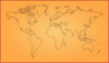 World Map With Orange Gradient Clip Art