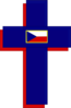 Blue Czech Flag Cross Clip Art