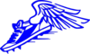 Winged Foot, Blue And White Clip Art