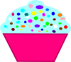 Cupcake Pink, Blue Frosting Clip Art