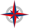 Compass Red - White - Blue  Clip Art
