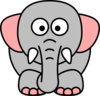 Cartoon Elephant Grey Pink Clip Art