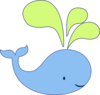 Light Blue Honeydew Whale Clip Art