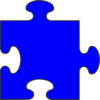 Blue Border Puzzle Piece Top-blue Fill Clip Art