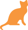 Orange Cat Silhouette Clip Art