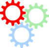 Tri-color Gears Clip Art