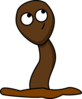 Worm Looks Right Up Clip Art