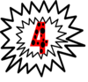 Explosion 4 Red With Black Dots  Clip Art